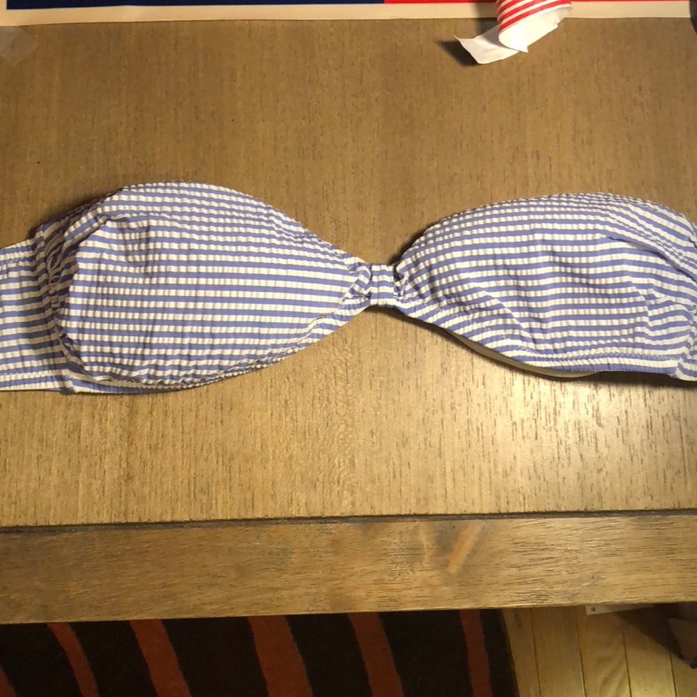 J. Crew seersucker bikini top
